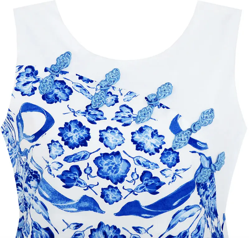 Sunny Fashion платья для девочек новогодние костюмы Цветок Девушка Платье Синий Белый