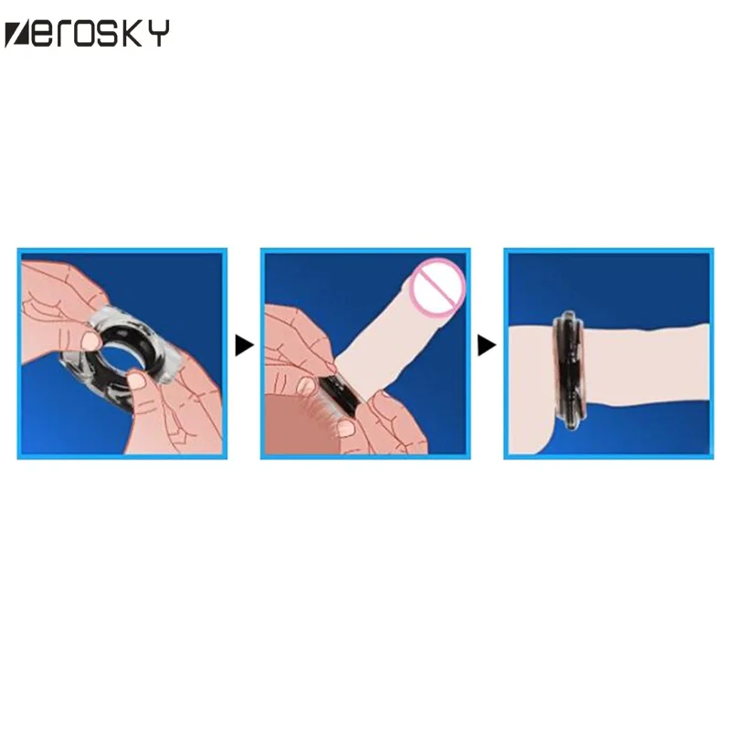 Zerosky силиконовые кольца для мужского пениса кольцо затягивание эякуляции