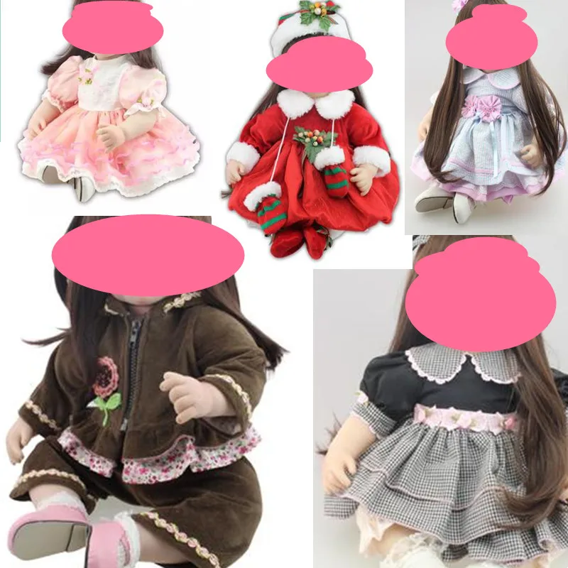 

Clothes Sets For 55cm 22inch Silicone Reborn Baby Dolls Clothes For Girls Vinyl Babies Doll Accessories DIY Dress Children's Day