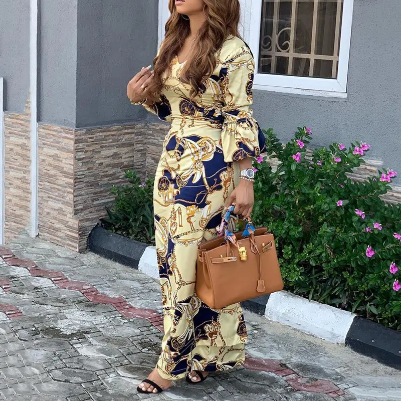 2019 модное платье макси с принтом женское v образным вырезом роскошное винтажное