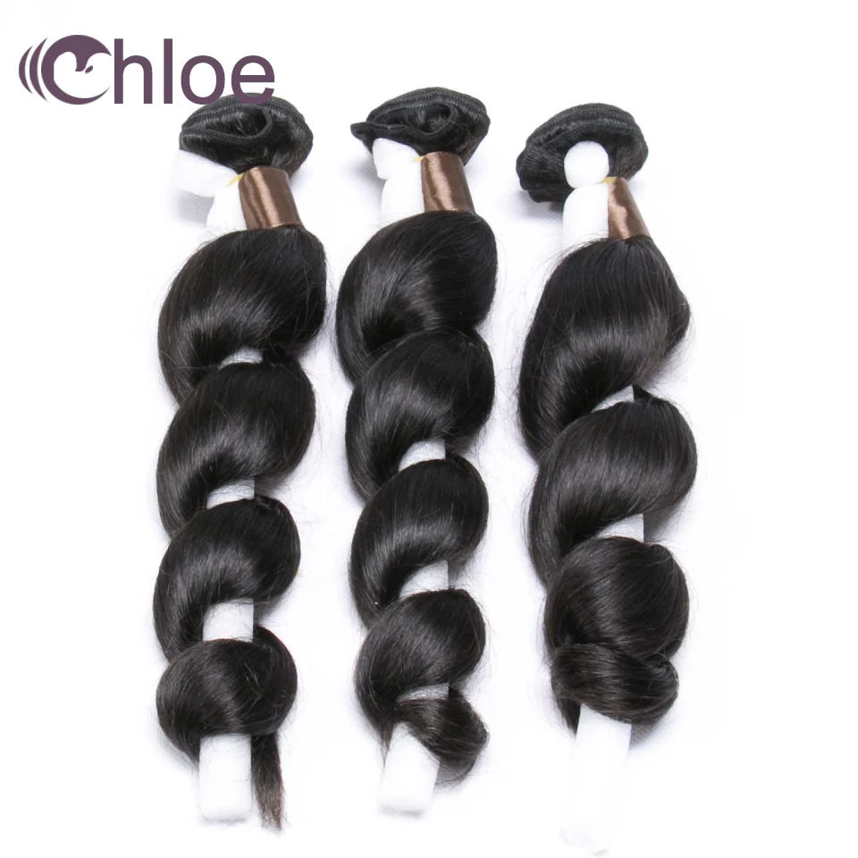Chloe волосы малазийские Свободные волны 3 пучка Remy для наращивания 8-30 дюймов