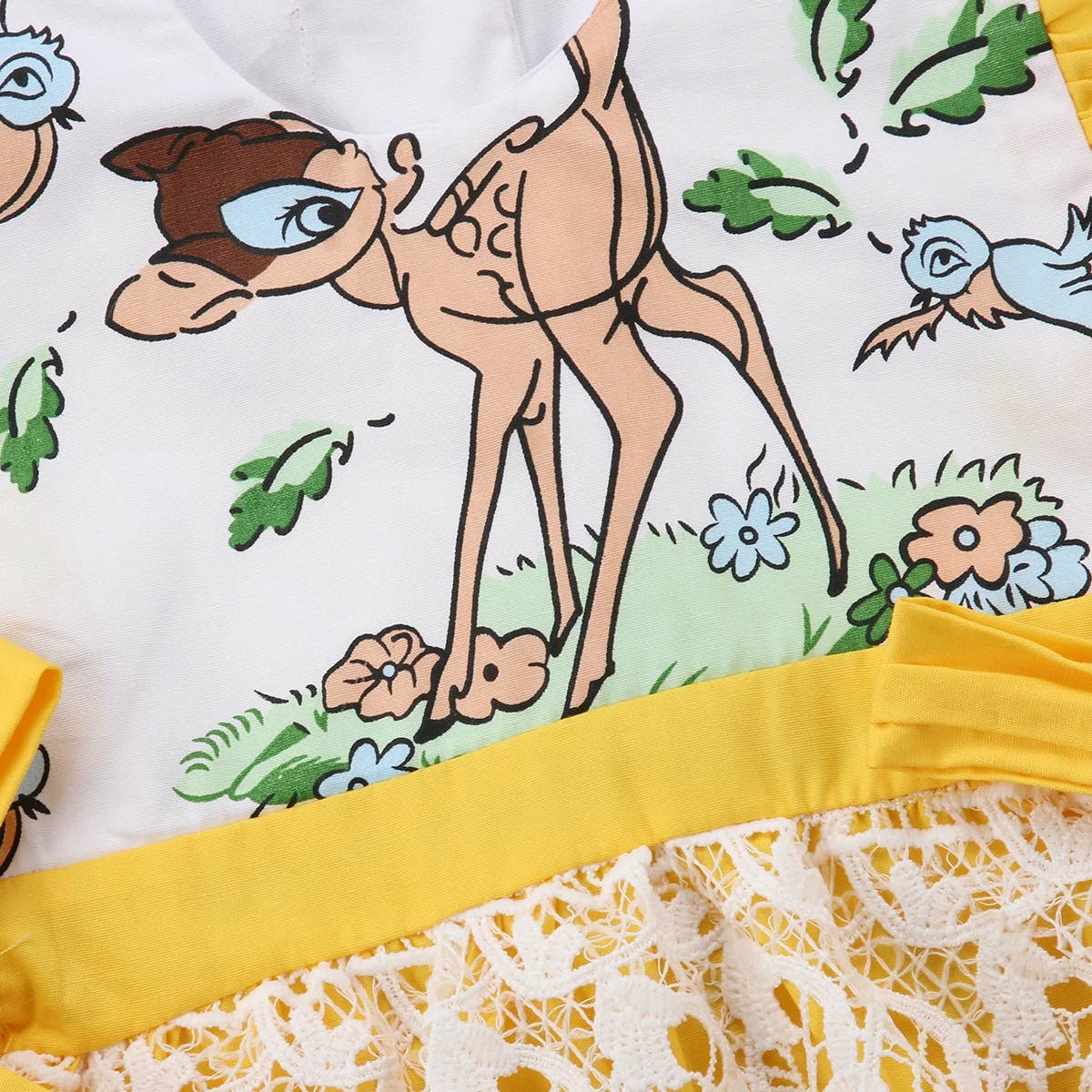 Pudcoco/Летний кружевной комбинезон с принтом оленя для новорожденных девочек