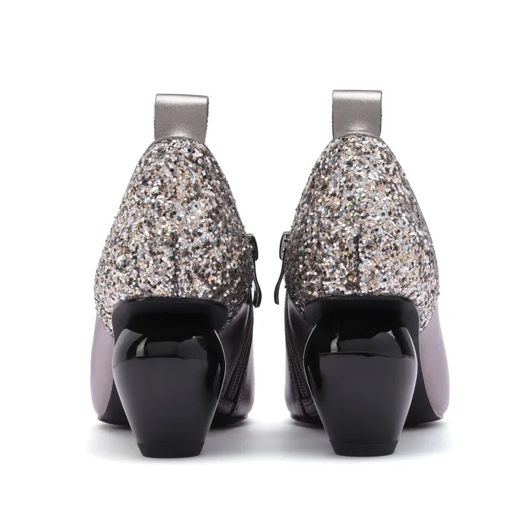 

MLJUESE 2019 women pumps autumn spring cow leather Rome style zippers pointed toe high heels lady shoes party size 34-42