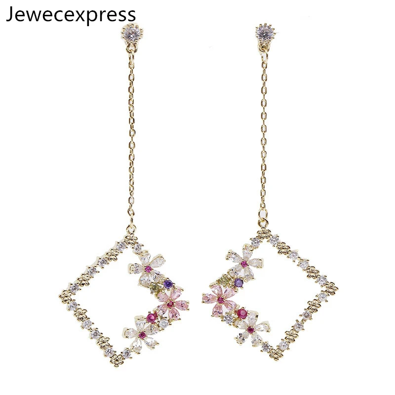 Jewecexpress Bright long zircon pendant earring | Украшения и аксессуары