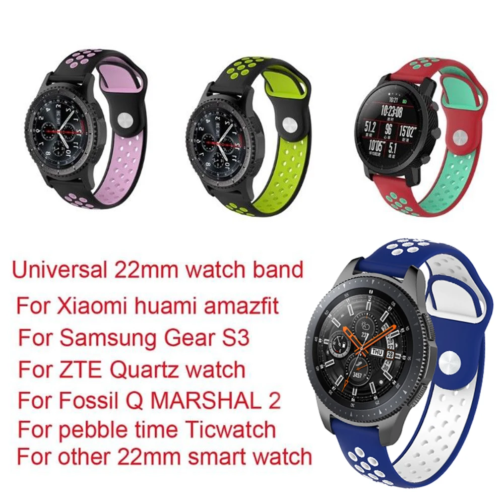 Премиум силиконовый ремешок для ZTE Quartz/Fossil Q MARSHAL gen2/gear S3 Ticwatch Xiaomi LG W100 | Электроника