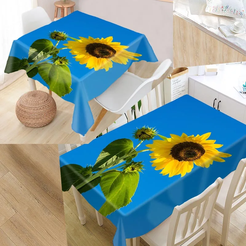 tablecloth Заказная скатерть с рисунком подсолнуха квадратная/прямоугольная Свадебная скатерть покрытие для телевизора чайная скатерть - Цвет: tablecloth