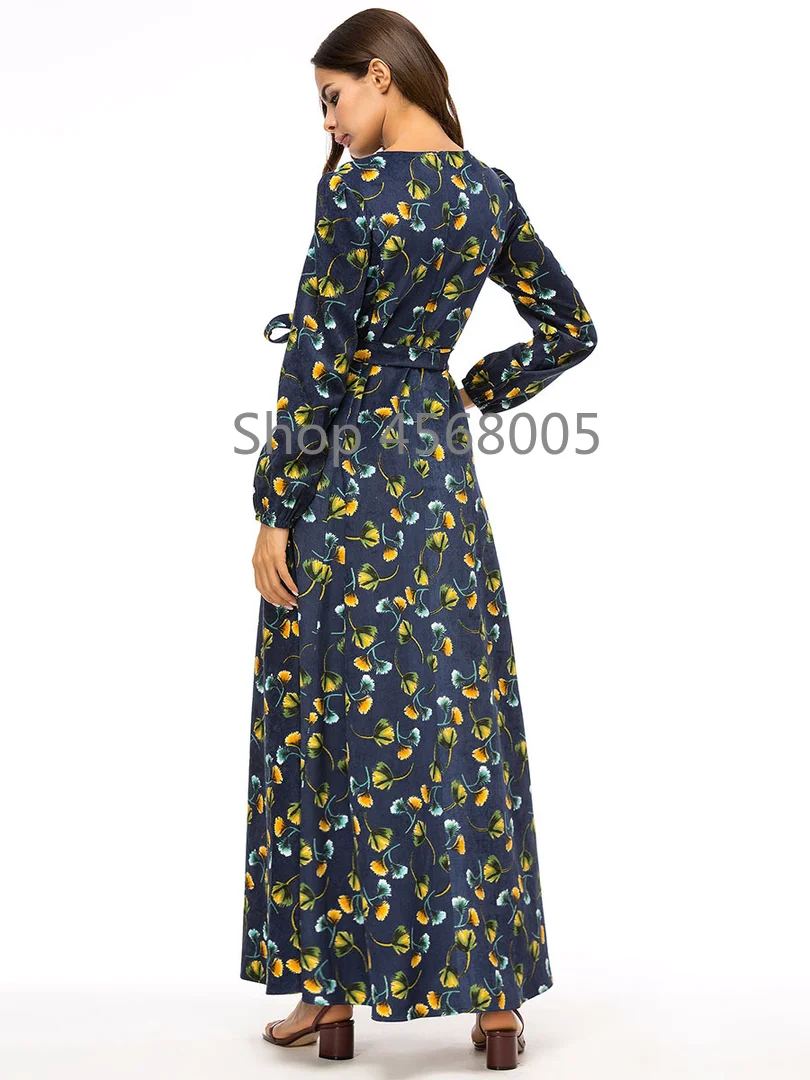 Abayas для женщин большие размеры исламская костюмы 4XL с длинным рукавом бинты Макси