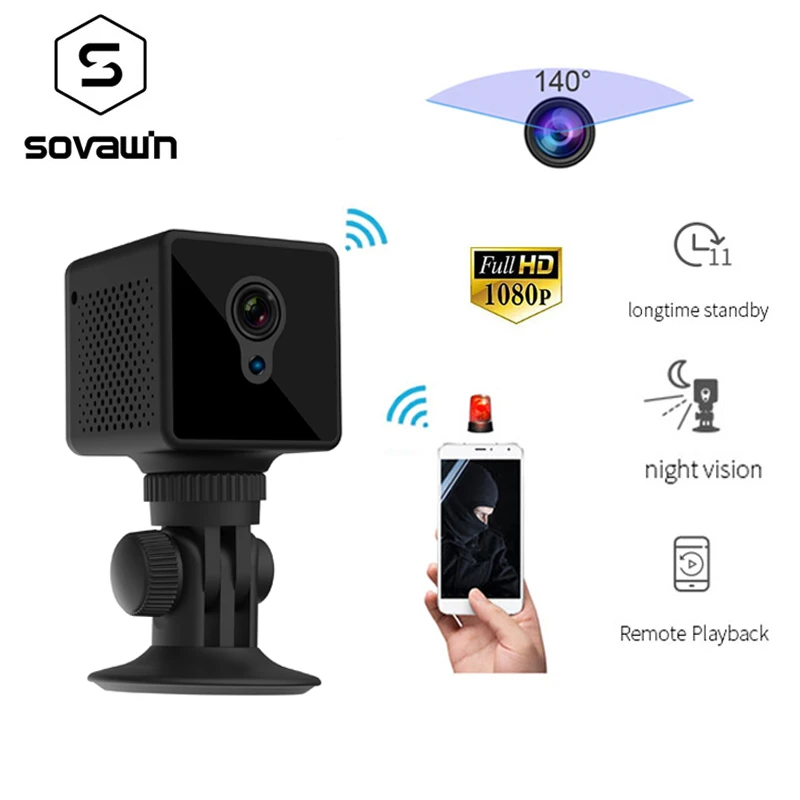Мини камера Sovawin S8 Wi Fi IP HD ночное видение 1080P детектор движения CMOS датчик рекордер