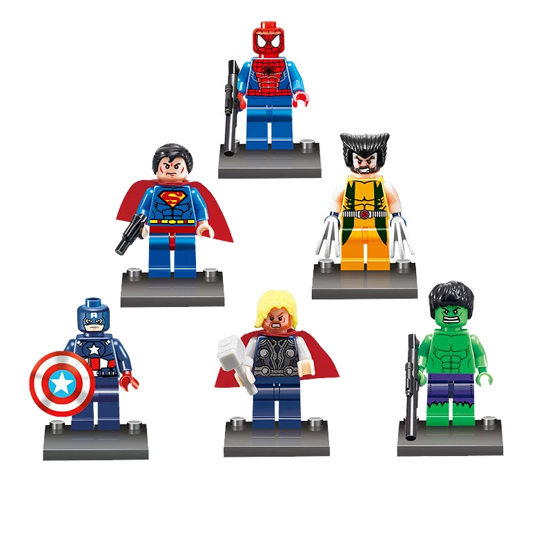 Один продажа Мстители Строительные блоки Super Heroes фигурки Марвел Капитан Америка