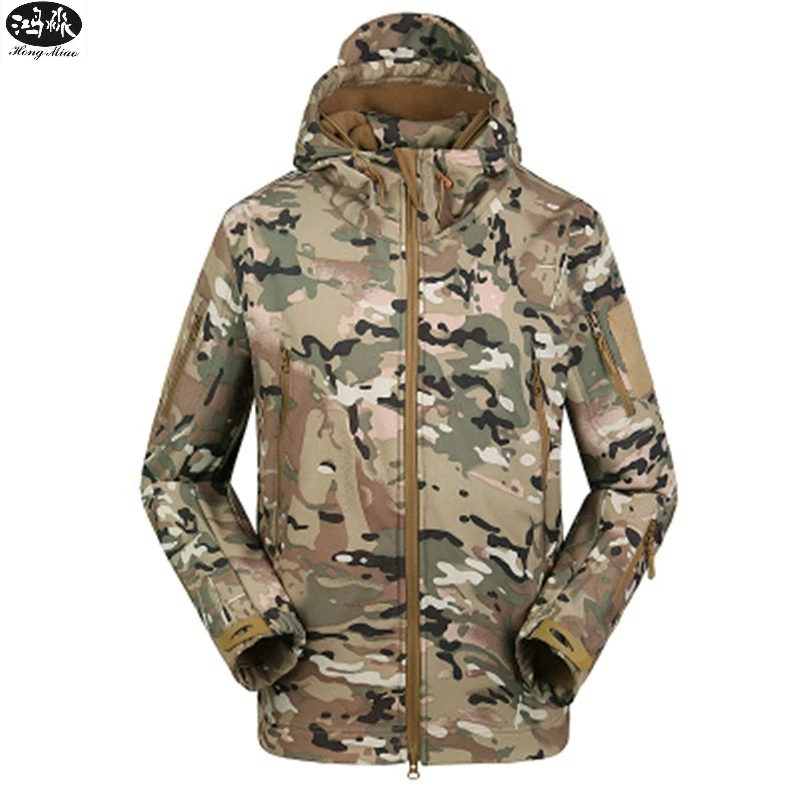 

Men Winter Shark Skin Military Jacket Softshell Waterpoof Camo Clothes Male Coat Tactical Camouflage Army Hoody Jacket