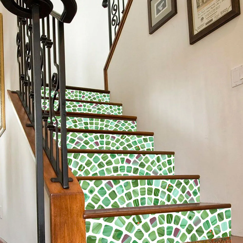 6 шт./компл. 3D наклейки на лестницы керамическая плитка узор для украшения дома