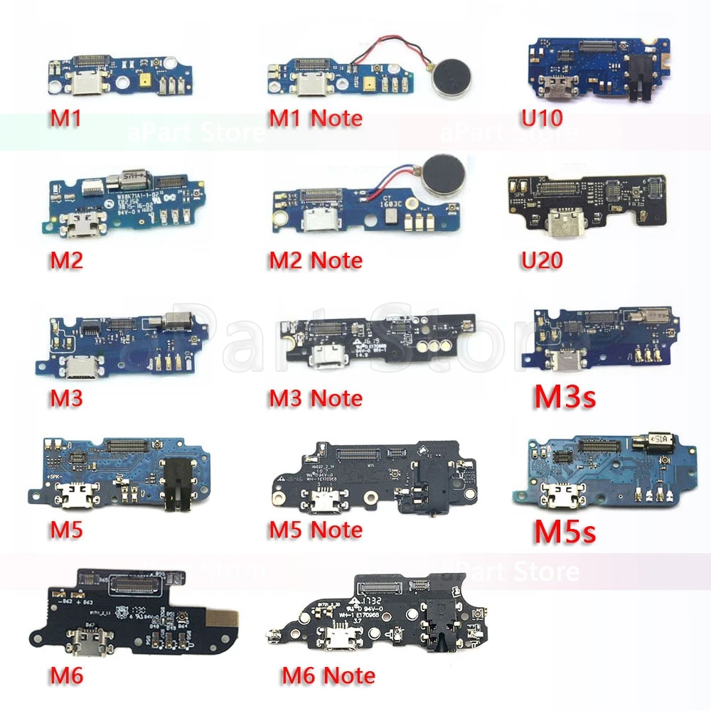 USB Charging Port Charger Dock Connector Flex Cable For Meizu M1 M2 M3 M3s M5 M5s M6 Note Mini U10 U20 Original Phone Parts