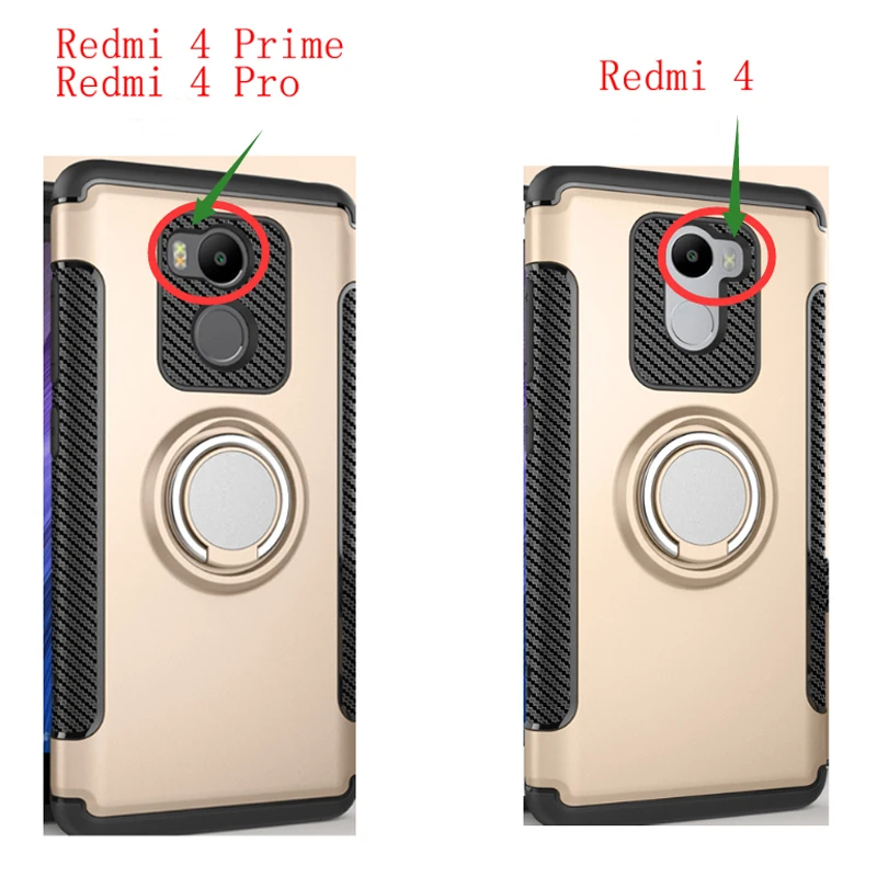 Для Xiaomi Redmi 4 палец кольцо для пробирок чехол xaomi xiomi красный mi Redmi 4 противоударный полный Чехол красный mi 4 Автомобильный держатель Подставка задняя оболочка