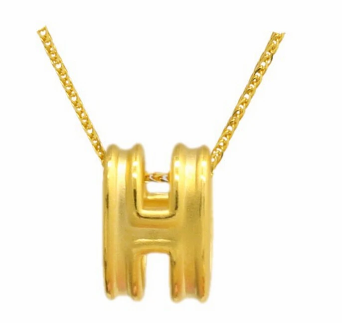 

Hot sale fashion Best Gift 24K Yellow Gold Pendant / 3D Letter H Pendant 1.01g