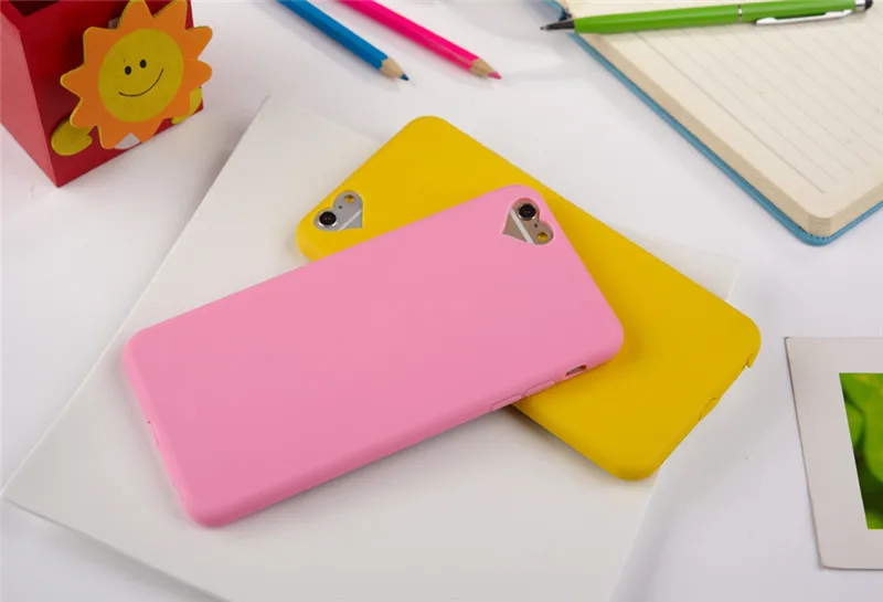 Чехол для телефона для iPhone 6, 6s, 7, 8 Plus, 5, 5S, SE, модный, карамельный, сплошной цвет, сердце, мягкий силиконовый чехол для iPhone 8, чехол для телефона