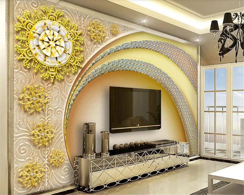 beibehang Europe and the United States wind diamond door gold floral wallpaper background wall hudas beauty papel de parede 3d |