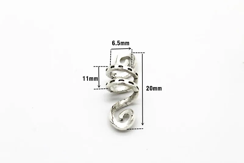 3 шт./6 шт. металлических серебряных викингских спиральных бусин для волос, косичек, усов, доуса винтажного стиля, кольца, трубки, клипсы для украшений.