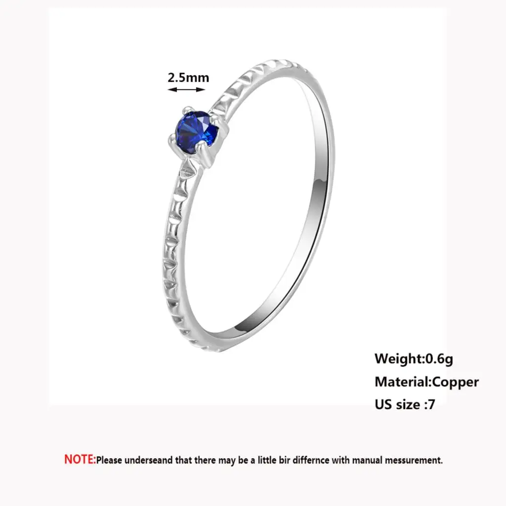 Kinitial модные геометрические кольца с синим кристаллом для женщин девушек