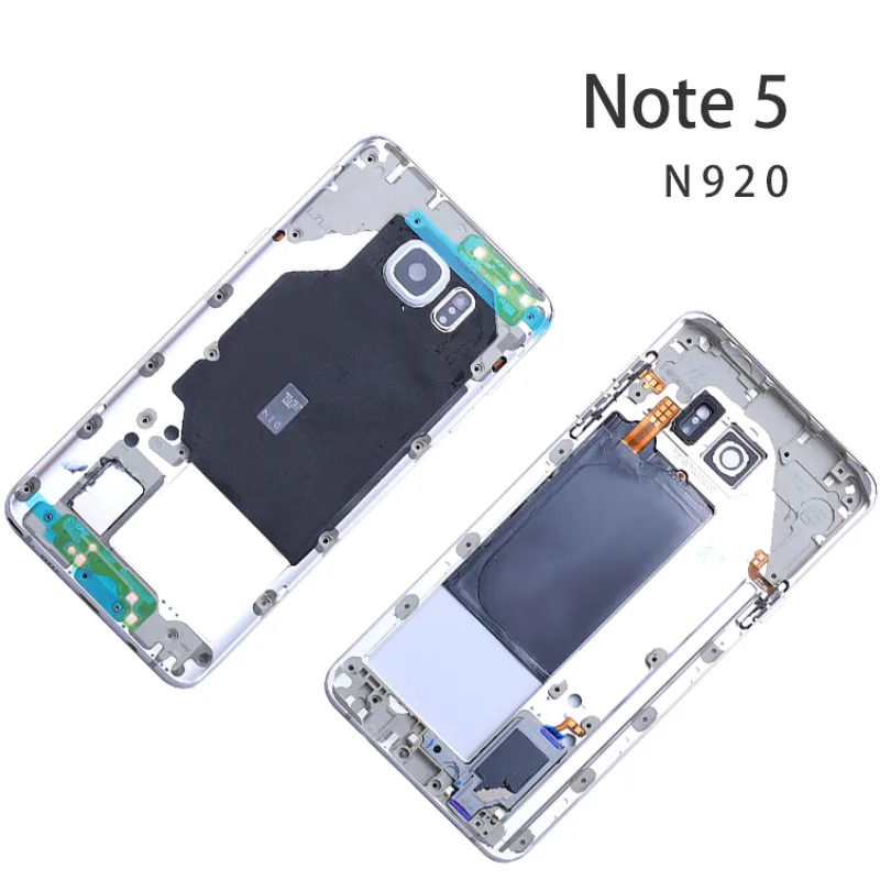 Для Samsung Note 5 N920F N920C средняя пластина Корпус рамка + Боковая кнопка объектив камеры