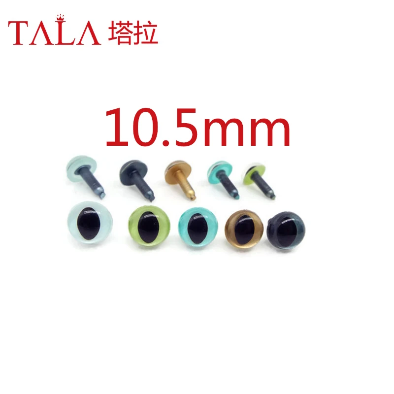 

Free Shipping wholesale(100pcs/lot) 10.5mm Plastic Safety Cat Eyes For Toys Colorful doll eyes