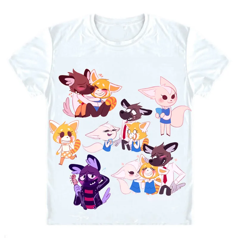 Aggretsuko футболки с коротким рукавом аниме агрессивные Retsuko Aguresshibu красная панда