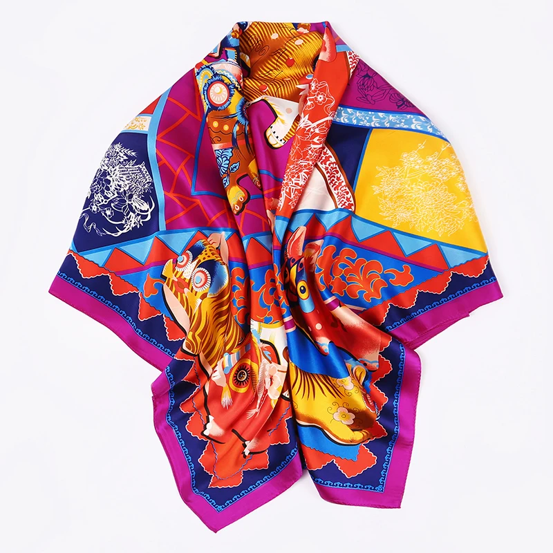 Luxury Brand 100% Silk scarf women Fashionable designer silk bufanda muslim square head elegant lady infinity shawl | Аксессуары для