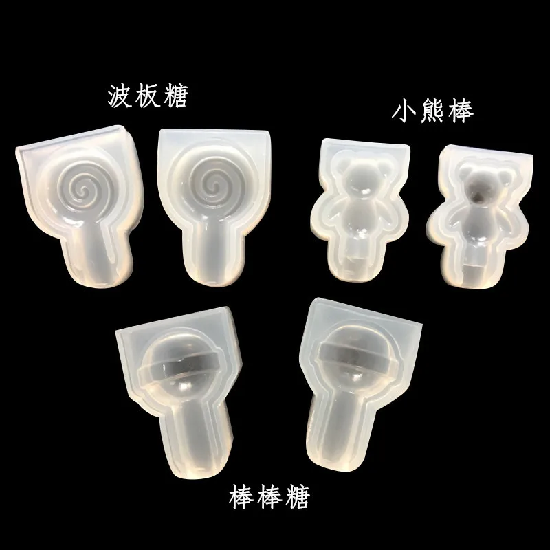 Зеркальная форма для клея DIY 3 формы конфет волнистая сахарного медведя