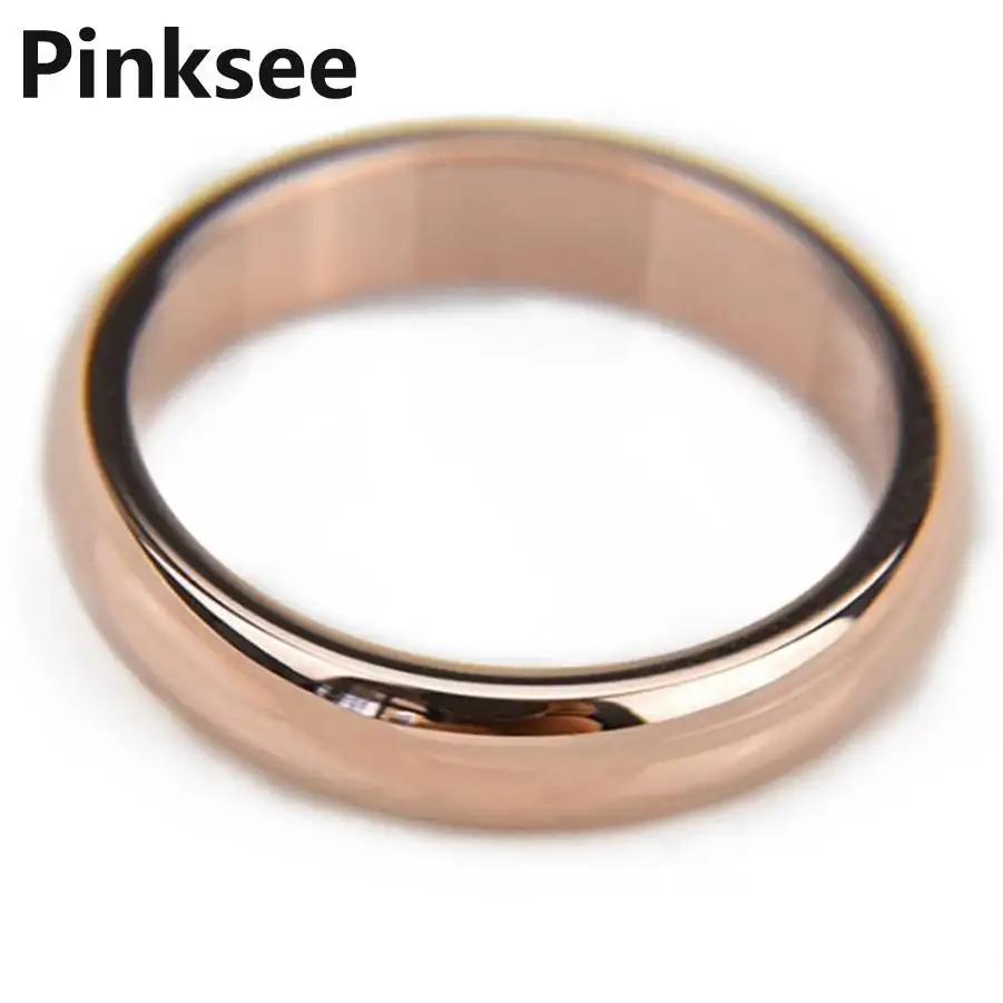 Кольцо для пар голубого цвета розового золота гладкое простое обручальное