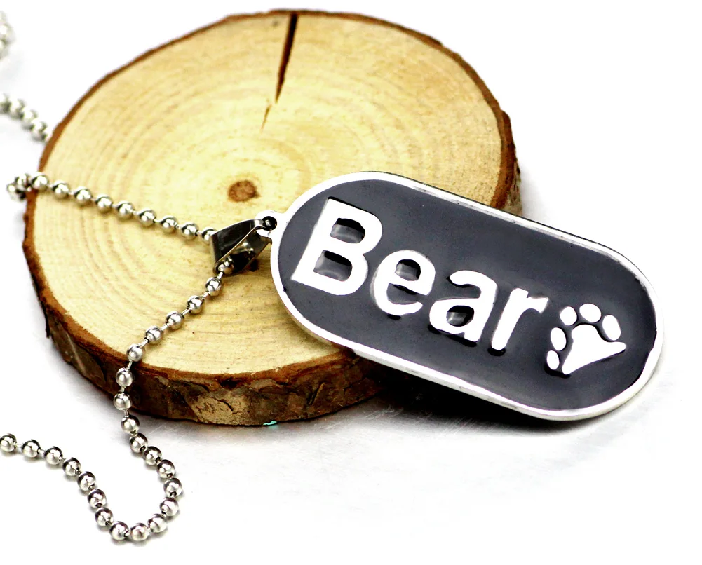 Ожерелье с овальным кулоном и медвежонком | Украшения аксессуары