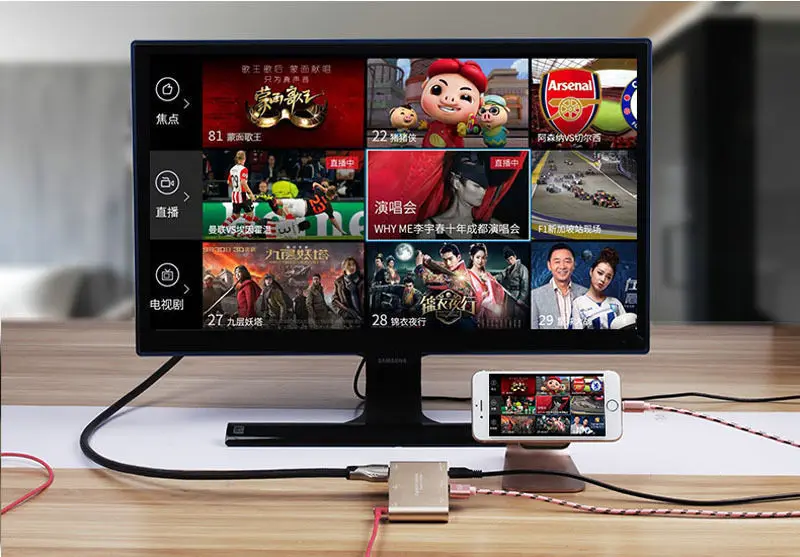 3в1 телефон к телевизору VGA проектор видео конвертер hdmi AV адаптер для iPhone X 5 6 7 8 Plus