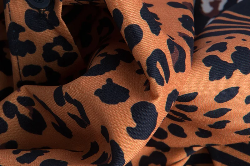 

streetwear blusas mujer de moda designer fashion brand spring Women Blouses ladies Tops turn-down collar Shirts leopard blusa