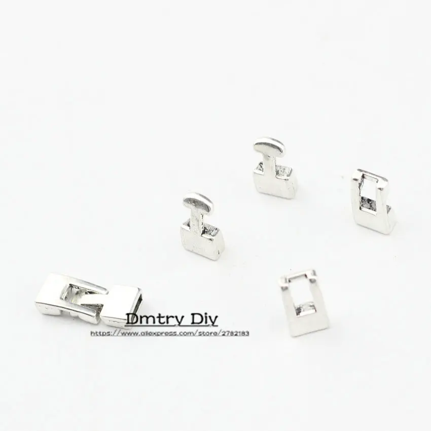 Dmtry 10 Набор модный застежка античный серебряный крючок для 5*2 мм плоский кожаный