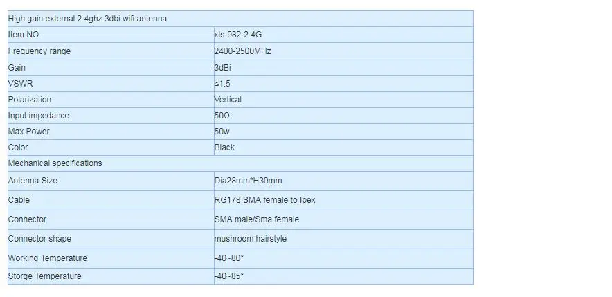 Outdoor waterproof external omni 2.4ghz wifi antenna with RP sma to Ipex RG178 cable 1pca