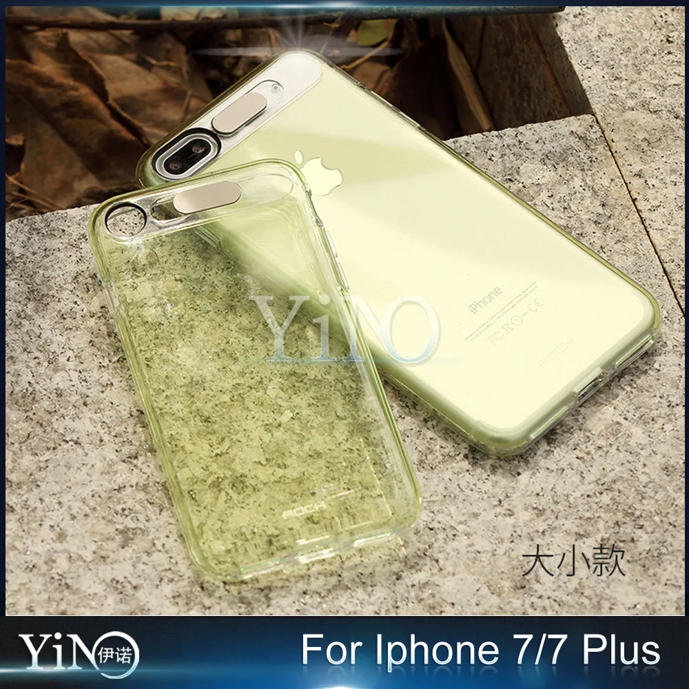 100 шт./лот Оригинальный Чехол Rock Light Tube Серии Прозрачный ТПУ + PC Для iPhone 6 S Plus 7/7 Плюс