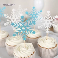 20pcslot cute snowflake cartoon cupcake topper cake flags for wedding birthday party baby shower decoration supplies