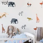 Tofok 24 шт., наклейки на стену в скандинавском стиле, Мультяшные настенные Стикеры с животными, декор для гостиной, спальни, классная комната, для стен