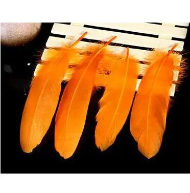 orange 50pcs Натуральные лебединые перья 14-20 см, многоцветные гусиные перья, шлейф для рукоделия, свадебных украшений, рукоделия, украшения для дома, 50 шт - Цвет: orange 50pcs