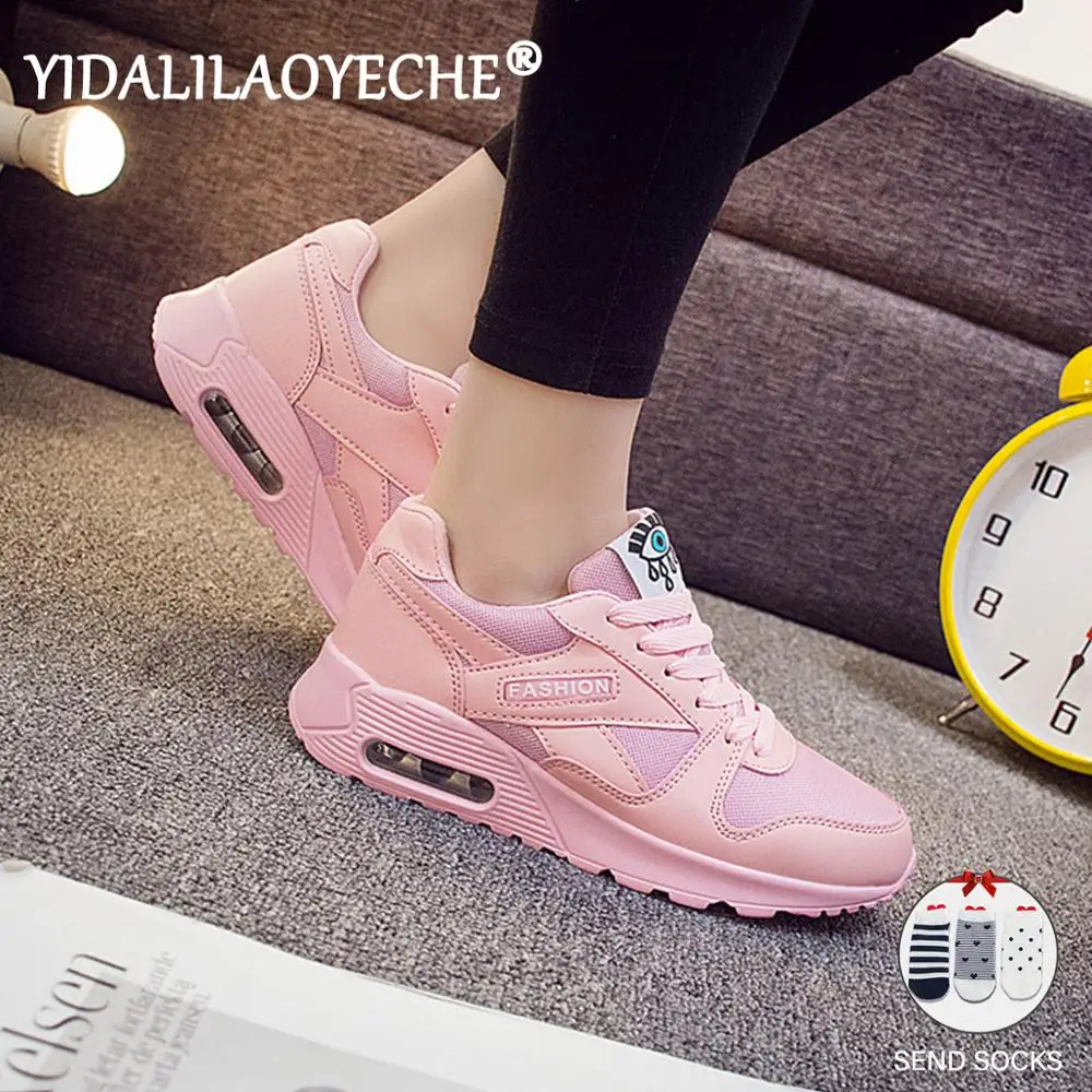 YIDALILAOYECHE/2019 г. летние модные кроссовки женская дышащая сетчатая однотонная обувь