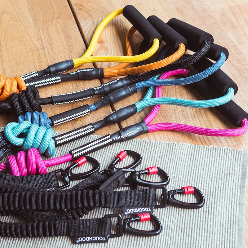 Large dog elastic traction rope eight kinds of color choose match at length 120 cm high strength plastic buckles safe durable |