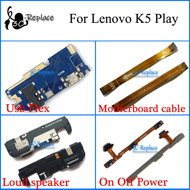 Гибкий Usb кабель для материнской платы lenovo K5 Play L38011 L38021, громкий динамик, гибкий кабель для включения и выключения питания
