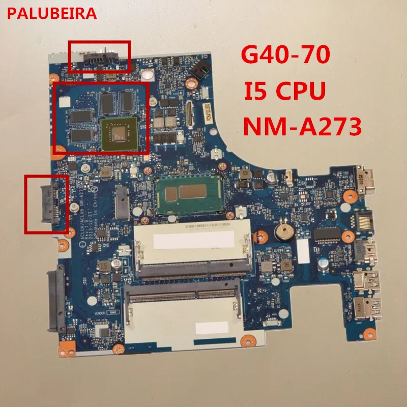 PALUBEIRA для Lenovo G40 70 Материнская плата ноутбука I5 процессор ACLUA/ACLUB NM A273 REV: 1 0 100%