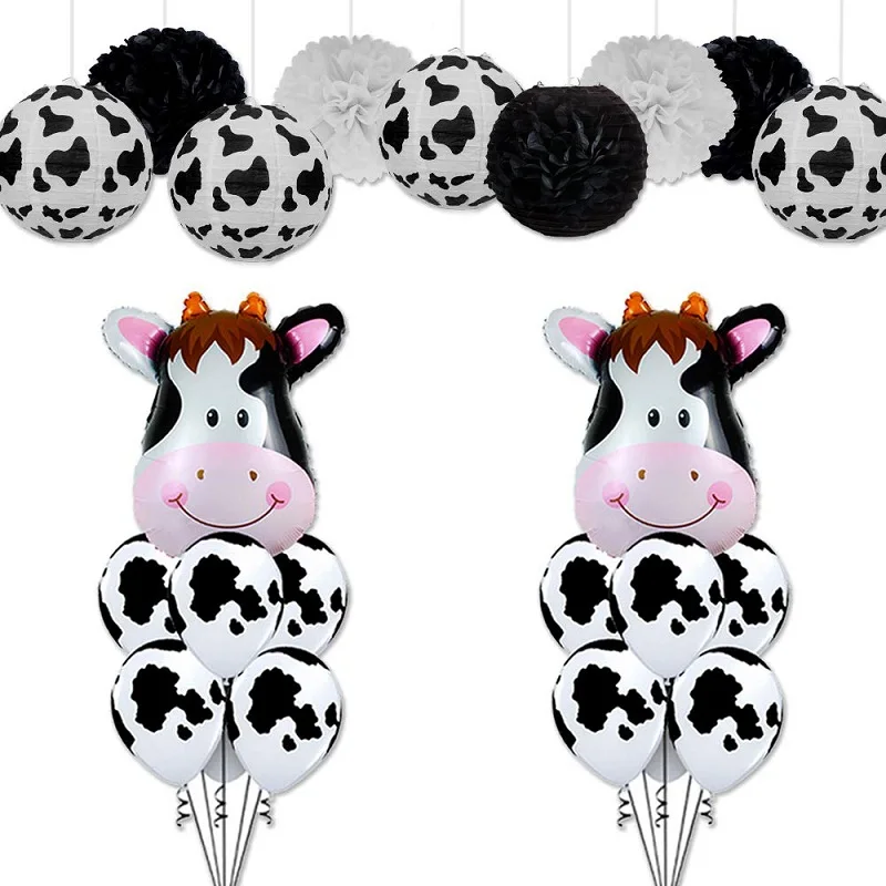 1 комплект воздушные шары с коровой бумажный фонарь латексные животными гелий