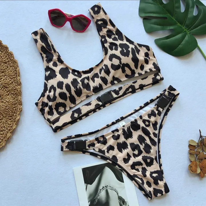 Luoanyfash выдалбливать Бикини leopard Плавание одежда Для женщин Push Up костюм