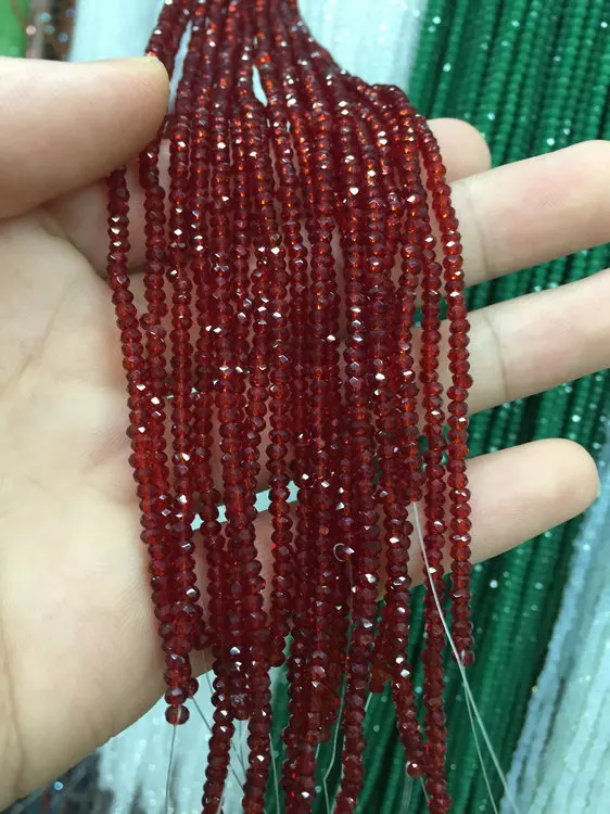 

Transparent Dark Red 2mm Glass Crystal Rondelle Spacer Beads 10 strands per lot Free Shipping