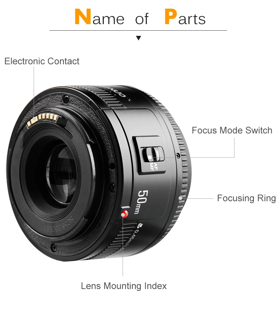 YONGNUO YN 50 мм F1.8 объектив с большой апертурой с автофокусом 50 мм/f1.8 для Canon EOS DSLR камер