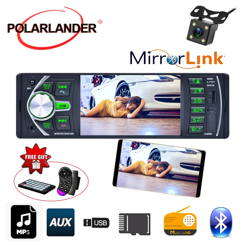12V DVR/камера вход Зеркало Ссылка для Android телефона Automagnitol Bluetooth Радио стерео 4 1