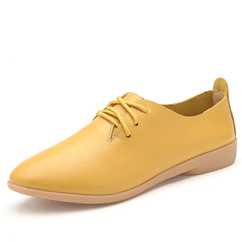 Women Flats Shoes Leather Slip On Ladies Shallow Moccasins Casual Female Spring Loafer Size35-42 | Обувь