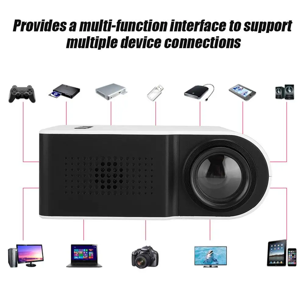 Мини HD 1080P TFT lcd умный проектор домашний медиаплеер HDMI домашний кинотеатр с дистанционным управлением US UK AU Plug