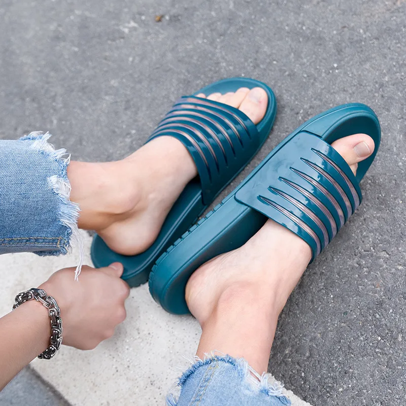 Массажные тапочки Мужская обувь мужские шлепанцы пляжные прозрачные летние в