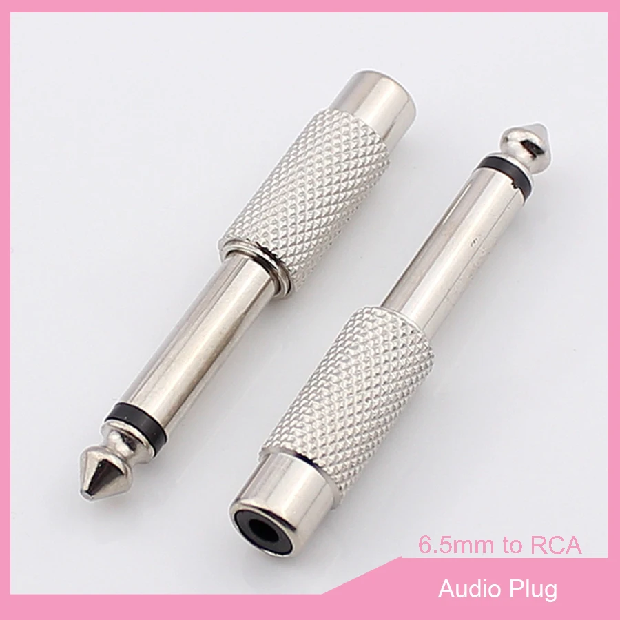 2 шт. 6.5 мм Полюса Моно Штекер к RCA Женский джек Аудио AV Подключается Разъем